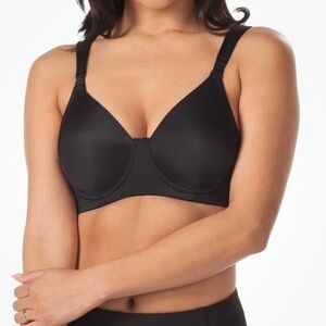 Loving Moments Leading Lady Full Coverage T-Shirt Nursing Bra 44DD Black L3010